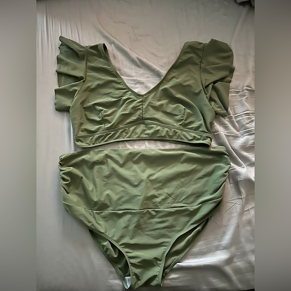 Green Two Piece Maternity Swim suit - XXL